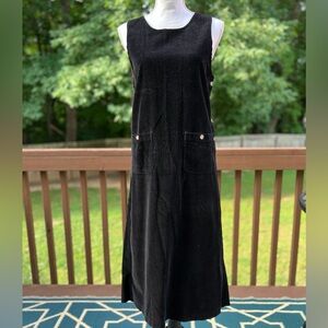 Y2K vintage black cordoury dress Talbots petite size 4